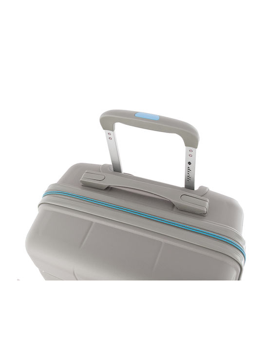 Dielle Large Hard Grey Travel Suitcase Height 77cm