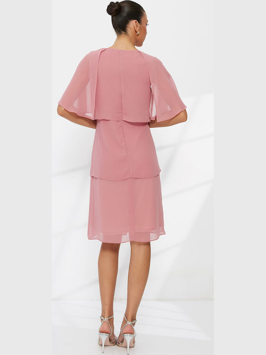 Rochie Midi De Vară Pentru Nuntă / Botez Roz A2834_013