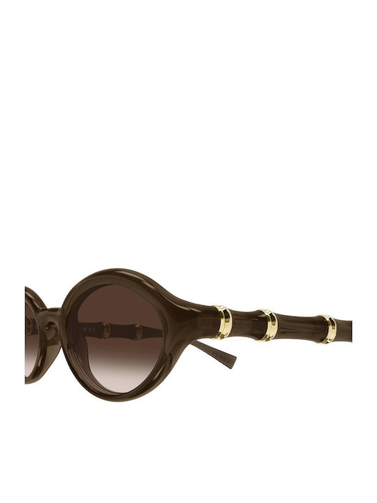Gucci Unisex Sunglasses With Brown Horn-Rimmed Frame And Brown Lens