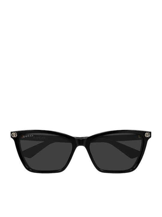Gucci Unisex Sonnenbrillen mit Schwarzem Horn umrandetem Rahmen und Grauen Gläsern GG2111S 001