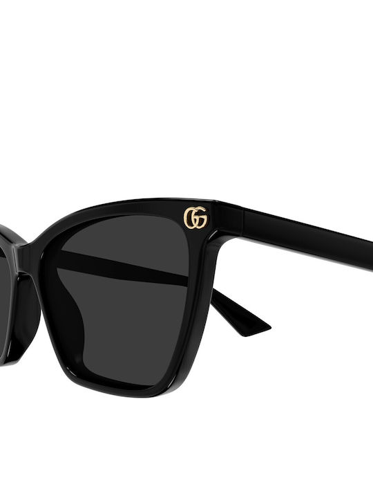 Gucci Unisex Sonnenbrillen mit Schwarzem Horn umrandetem Rahmen und Grauen Gläsern GG2111S 001