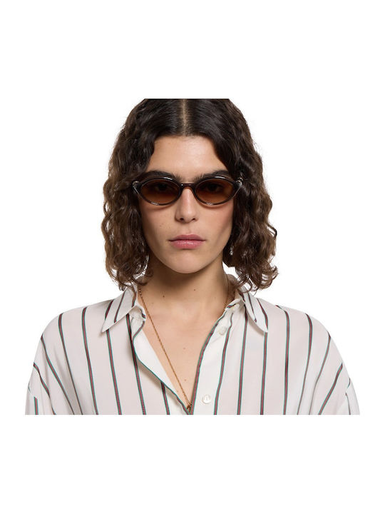 Gucci Unisex Sunglasses With Brown Horn-Rimmed Frame And Brown Lens