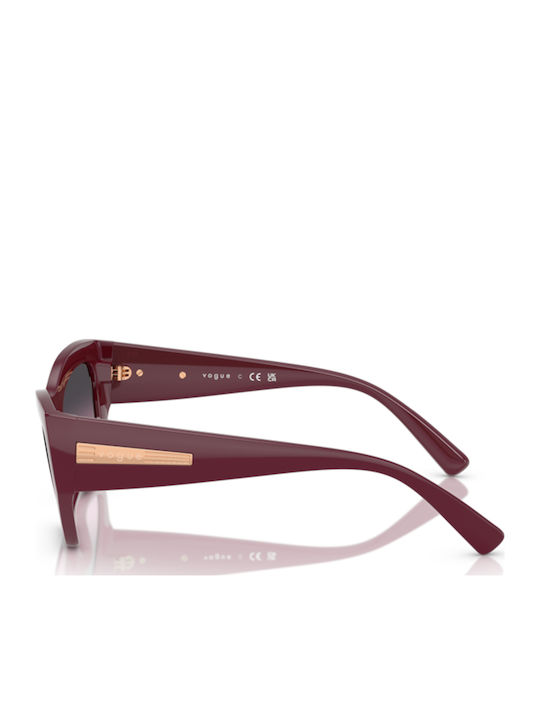 Vogue Ochelari De Soare Pentru Femei Cu Ramă Burgundy Din Plastic Și Lentile Gri Degrade