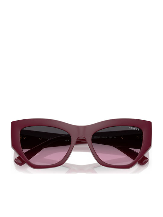 Vogue Ochelari De Soare Pentru Femei Cu Ramă Burgundy Din Plastic Și Lentile Gri Degrade
