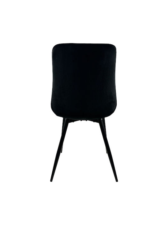 Brisa Dining Room Velvet Chair Black Velvet-Black Metal 53x60x85cm