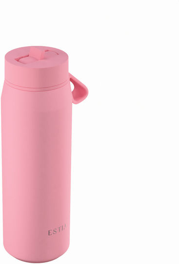 Estia Pulse Save The Aegean Recyclable Thermos Bottle Stainless Steel BPA Free 500ml Rose