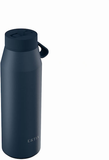Estia Pulse Save The Aegean Recyclable Thermos Bottle Stainless Steel BPA Free 800ml Indigo