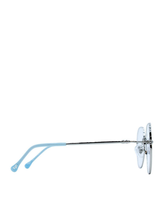 OJO Sunglasses Unisex Γυαλιά Ηλίου με Ασημί Μεταλλικό Σκελετό και Γαλάζιο Φακό 38OSI50094