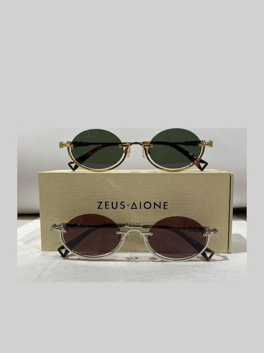 Zeus & Dione Unisex Ochelari de soare cu Auriu Cadru și Gri Lentilă TINOS C1