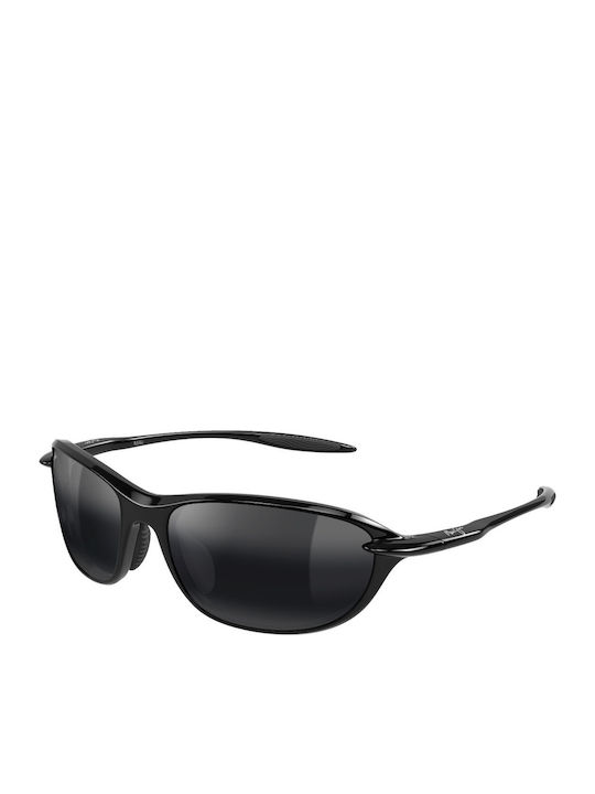Maui Jim Hookipa Unisex Γυαλιά Ηλίου με Μαύρο Κοκκάλινο Σκελετό και Μαύρο Φακό R339-02