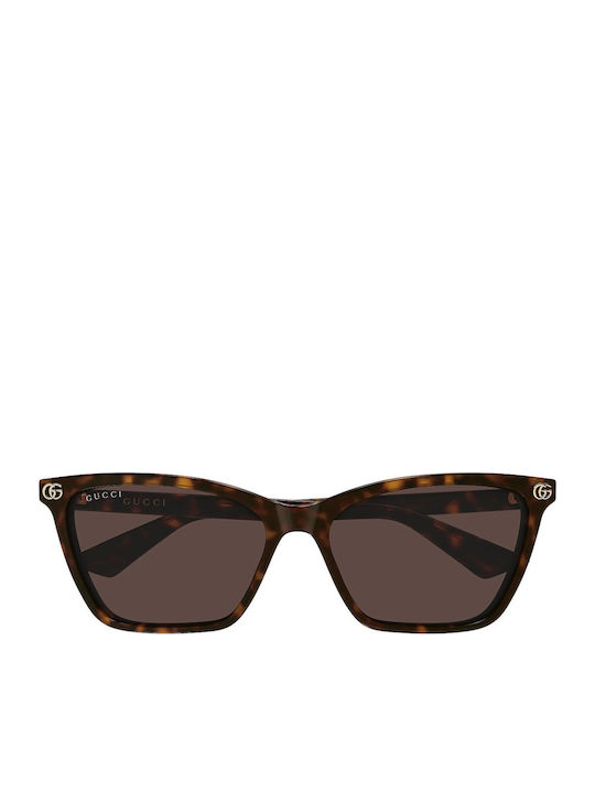 Gucci Unisex Sunglasses with Brown Horn-Rimmed Frame and Brown Lenses GG2111S 002