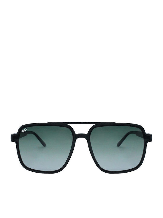 OJO Sunglasses Square Oye Polarised Unisex Γυαλιά Ηλίου με Μαύρο Κοκκάλινο Σκελετό και Πράσινο Φακό 44OMN73054
