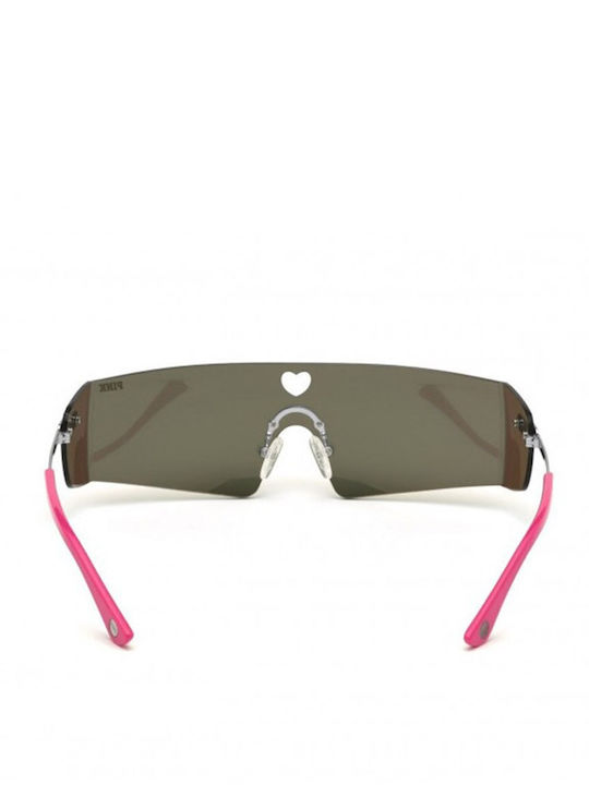 Victoria's Secret Men's Sunglasses with Silver Metal Frame and Gold Mirror Lens PK0008 16G