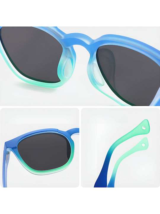 Techsuit Oversized Παιδικά Γυαλιά Ηλίου με Polarized Φακό Γκρι