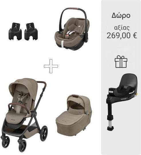 Maxi-Cosi Oxford+ Reglabil 3 în 1 Cărucior pentru copii Potrivit pentru Nou-născut Twillic Truffle
