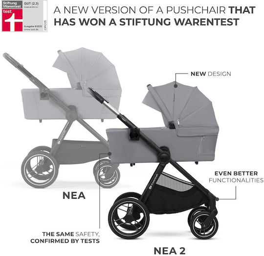 Kinderkraft Nea 2 Бебешка количка 2 в 1 Platinum Grey