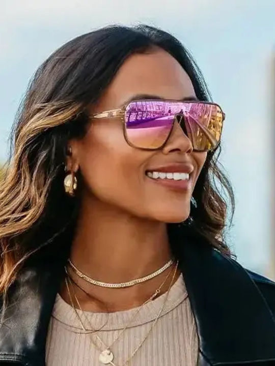 Smith Unisex Γυαλιά Ηλίου με Ροζ Σκελετό και Ροζ Polarized Καθρέφτη Φακό