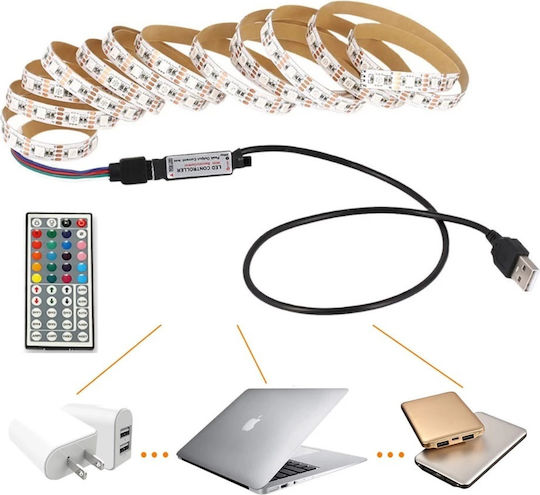 OEM USB LED лента Многоцветна 5050 RGB 2м Дистанционно управление 44 клавиша