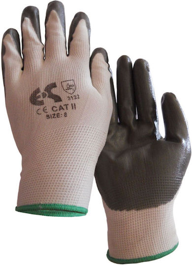 Ergo Gloves for Work Gray Nitrile 12pcs