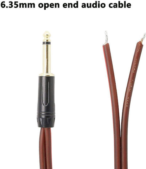 Audio Cable Xmsjsiy 0597734 8865-18 1/4 TS към Speaker 6.35 мм Моно Щепсел OFC HiFi 6.3 мм TS Кабел за Говорители Червен 2 м