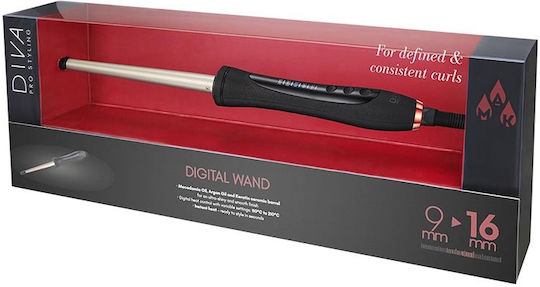 Diva Pro Styling Digital Wand Conic Curling Iron pentru bucle 35W Pro301