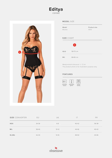 Obsessive Editya Corsete Sexy Corset Black