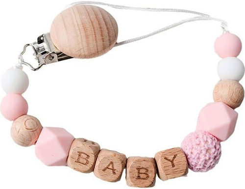 Pacifier Clip Made of White Silicone
