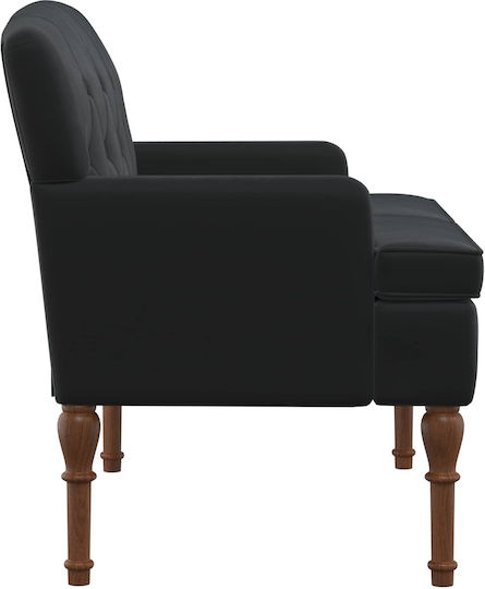 Двуместен Кадифен Черен Диван 111x65x79см