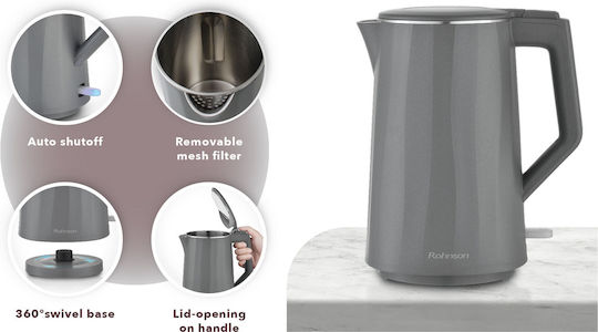 Rohnson Kettle 1.7lt 2200W Grey