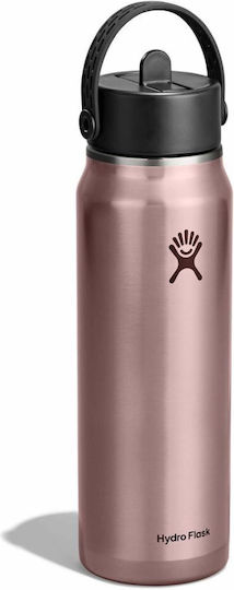 Hydro Flask Lightweight Wide Flex Μπουκάλι Θερμός Ανοξείδωτο / Αλουμίνιο 946ml Ροζ με Καλαμάκι