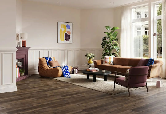 Decostar Set Plastic Floor Vinyl with 1 Strips Brown