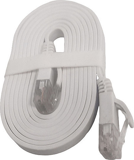 Flat U/UTP Cat.6 (Gigabit) Καλώδιο Δικτύου Ethernet 1.5m Λευκό