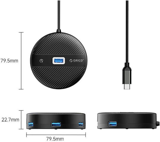 Orico USB Хъб 4 Порта USB 3.0 с USB-A / USB-C