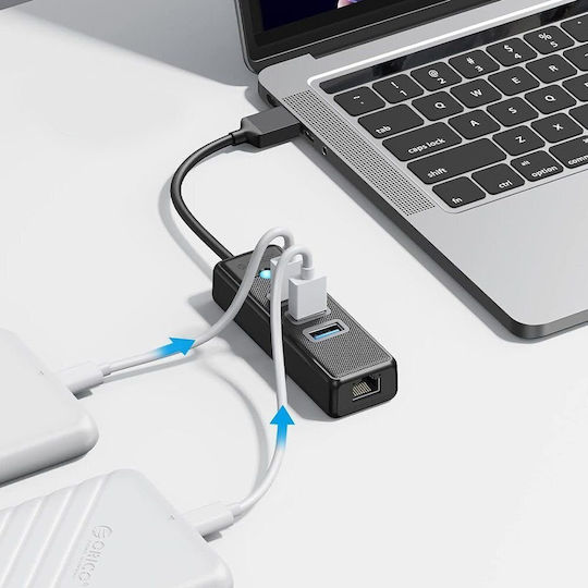 Orico USB Hub 4 Ports with USB-A / Ethernet Connection