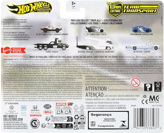 Mattel Mașinuță Premium Car Culture Team Transport – Hw Honda Civic Type-R & Kousoku Hauler Vehicles Masinute si Piste Masini