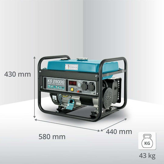 Könner & Söhnen KS 2900G Generator De Curent Pe Benzină/GPL Patru Timpi