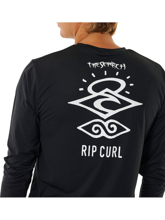Rip Curl Icons UPF 50+ Ανδρική Μακρυμάνικη Αντηλιακή Μπλούζα Μαύρη