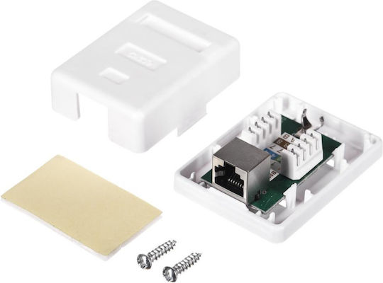 Netrack Einzeln Netzwerksteckdose RJ45 mit Rahmen in Weiß Farbe 106-10