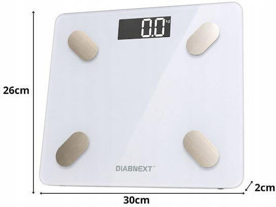 Intelligente Badezimmerwaage 180kg mit Bluetooth Weiße AT17149