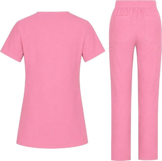 B-Well B-Well Damen Medizinischer Kittel Hose & Bluse Set Rosa