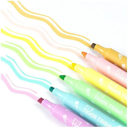 Tiger Tribe Μαρκαδόροι Υπογράμμισης Ice Cream Scented Σετ 6τμχ