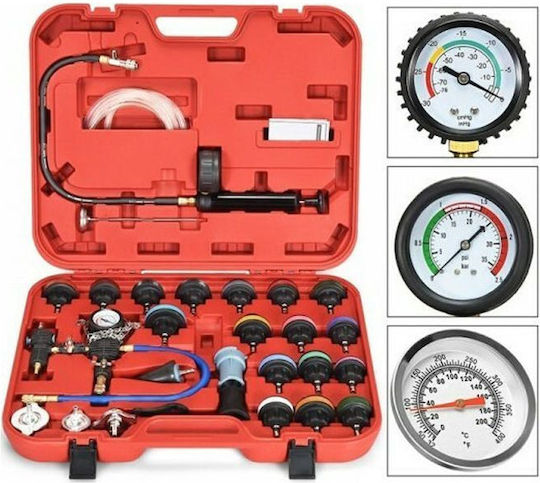 Cooling System Leak Test Set 27 Pieces Automobile Water Tank Pressure Gauge 089109