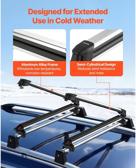 Vevor Aluminum Car Roof Racks Suitable for 6 Ski Pairs