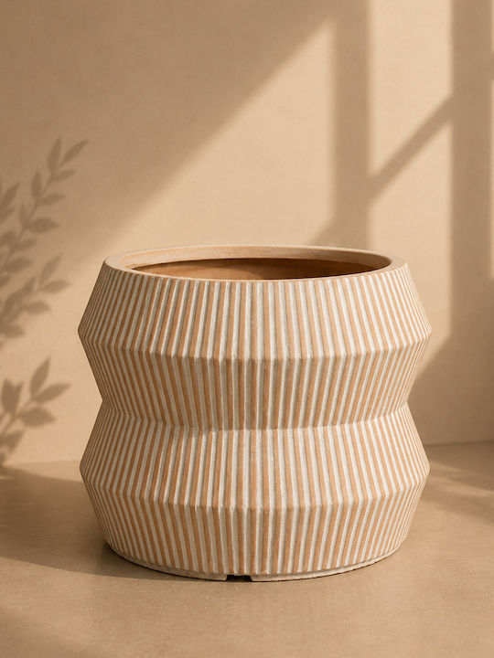 Kaemingk Planter Ceramic Beige 38x38x30cm.