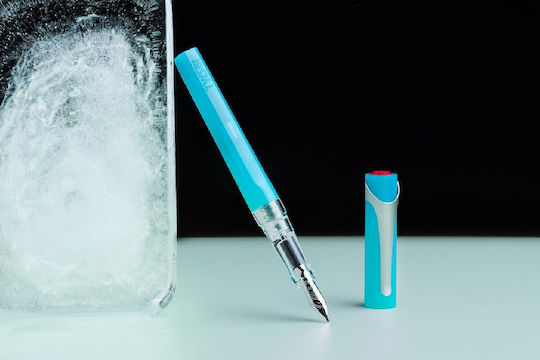 Twsbi Calligraphy Fountain Pen Extra Fine Blue Plastic with Blue Ink