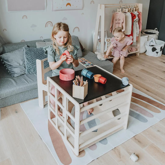 GINGER HOME Kinder Tische Set mit Stühlen für Malerei Beiges