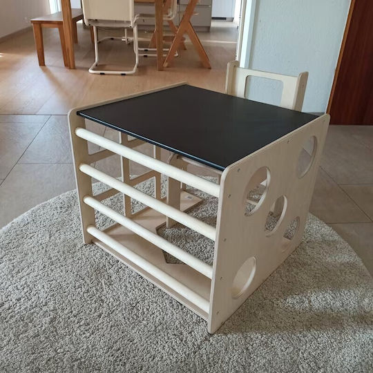GINGER HOME Kinder Tische Set mit Stühlen für Malerei Beiges