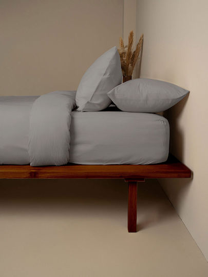 Sunshine Cotton Feelings 122 Bed Sheet Double With Rubber Hugger 120x200+30cm Paloma Gray