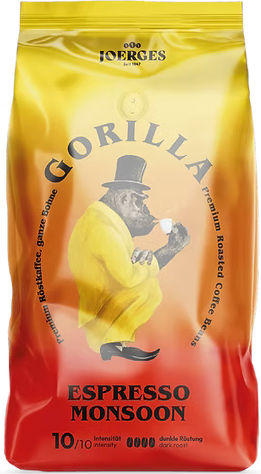 Espresso Coffee Joerges Gorilla India Espresso Monsoon 1000g Beans