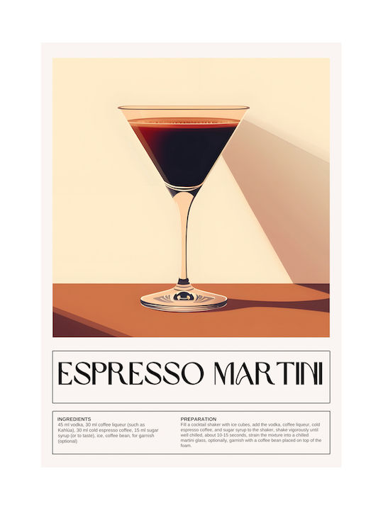 Poster Espresso Martini Cocktail Pst25472 50cm X 70cm Black Wooden Frame